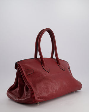 *COLLECTORS* Hermes Shoulder Birkin JPG Bag in Rouge H Clemence Leather with Palladium Hardware