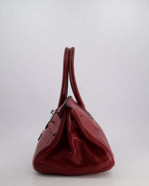 *COLLECTORS* Hermes Shoulder Birkin JPG Bag in Rouge H Clemence Leather with Palladium Hardware