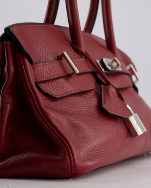 *COLLECTORS* Hermes Shoulder Birkin JPG Bag in Rouge H Clemence Leather with Palladium Hardware