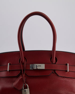*COLLECTORS* Hermes Shoulder Birkin JPG Bag in Rouge H Clemence Leather with Palladium Hardware