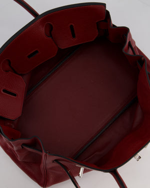 *COLLECTORS* Hermes Shoulder Birkin JPG Bag in Rouge H Clemence Leather with Palladium Hardware