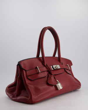 *COLLECTORS* Hermes Shoulder Birkin JPG Bag in Rouge H Clemence Leather with Palladium Hardware