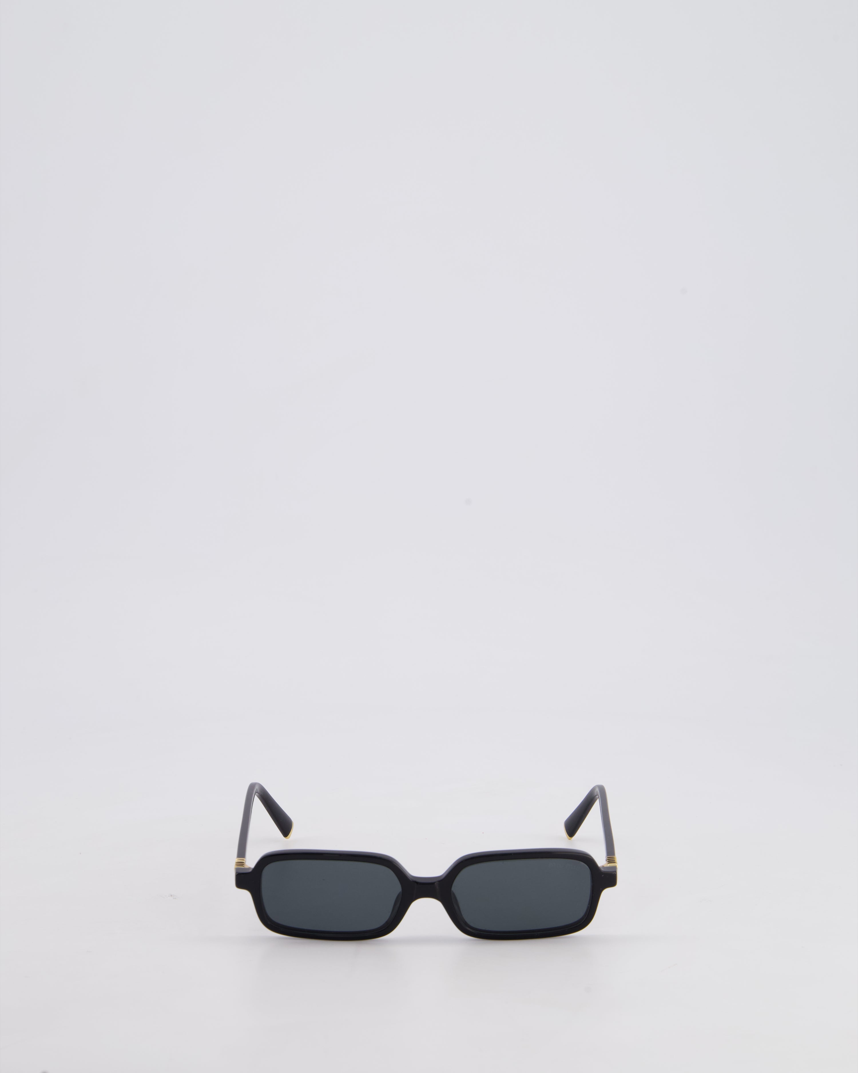 Miu Miu Black Miu Regard Square Sunglasses with Gold Detail