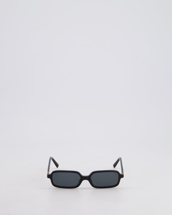 Miu Miu Black Miu Regard Square Sunglasses with Gold Detail