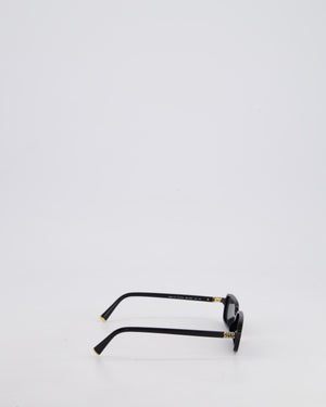 Miu Miu Black Miu Regard Square Sunglasses with Gold Detail