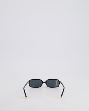 Miu Miu Black Miu Regard Square Sunglasses with Gold Detail