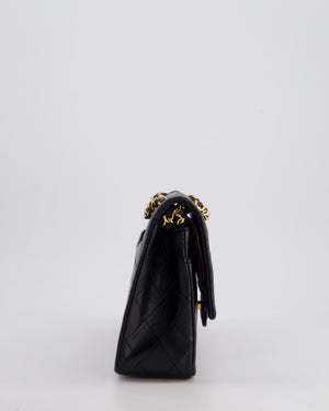 Chanel Vintage Black Medium Classic Double Flap Bag in Lambskin Leather with 24k Gold Hardware