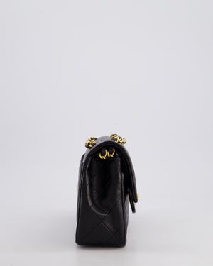 Chanel Vintage Black Medium Classic Double Flap Bag in Lambskin Leather with 24k Gold Hardware