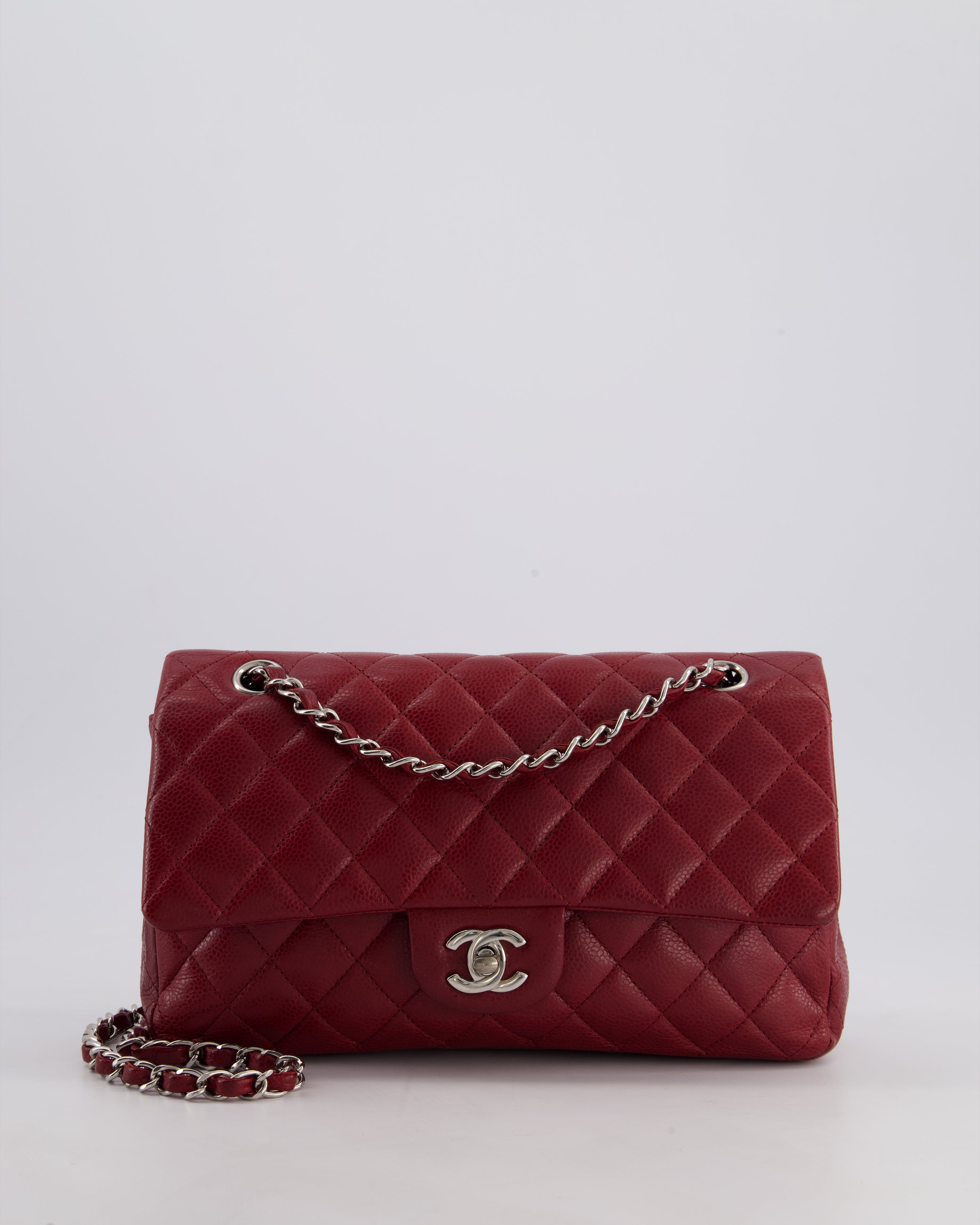 CHANEL バーガンディ カーフレザー ベルト 75cm ベルト - カーフスキン、ブラック、バーガンディー & シルバー