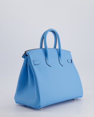 *SUPER RARE* Hermès Birkin 25cm Bag in Bleu Celeste Swift Leather with Palladium Hardware