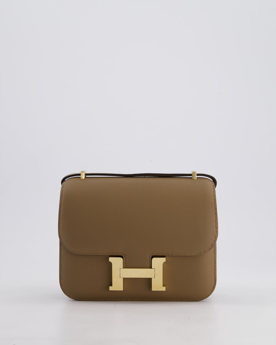 Hermès Constance III Mini 18cm Miroir Bag in Beige Weimar Swift Leather with Gold Hardware