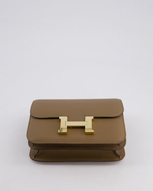 Hermès Constance III Mini 18cm Miroir Bag in Beige Weimar Swift Leather with Gold Hardware