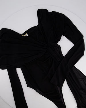 Saint Laurent Black Mesh Long Sleeved Bodysuit Size FR 36 (UK 8)