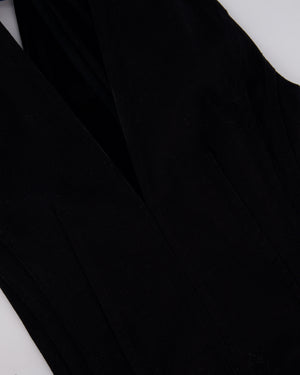 Bottega Veneta Black Sleeveless Cotton Midi Dress with Twist Back and Pocket Detail Size IT 40 (UK 8)