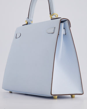 *HOLY GRAIL* Hermès Kelly Sellier Bag 25cm in Bleu Brume Epsom Leather with Gold Hardware