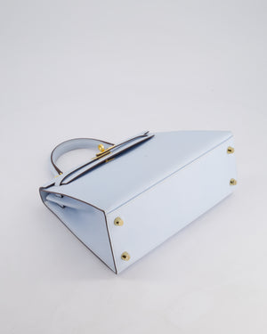 *HOLY GRAIL* Hermès Kelly Sellier Bag 25cm in Bleu Brume Epsom Leather with Gold Hardware