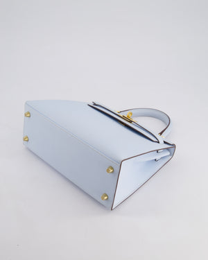 *HOLY GRAIL* Hermès Kelly Sellier Bag 25cm in Bleu Brume Epsom Leather with Gold Hardware