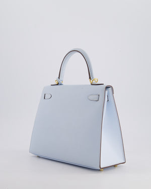 *HOLY GRAIL* Hermès Kelly Sellier Bag 25cm in Bleu Brume Epsom Leather with Gold Hardware