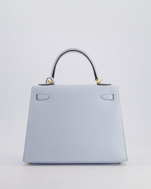 *HOLY GRAIL* Hermès Kelly Sellier Bag 25cm in Bleu Brume Epsom Leather with Gold Hardware