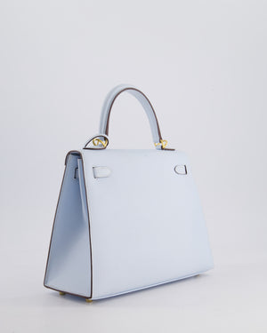 *HOLY GRAIL* Hermès Kelly Sellier Bag 25cm in Bleu Brume Epsom Leather with Gold Hardware
