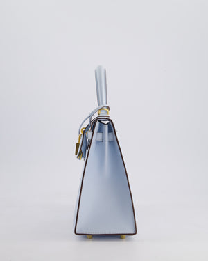 *HOLY GRAIL* Hermès Kelly Sellier Bag 25cm in Bleu Brume Epsom Leather with Gold Hardware
