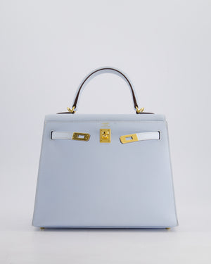 *HOLY GRAIL* Hermès Kelly Sellier Bag 25cm in Bleu Brume Epsom Leather with Gold Hardware
