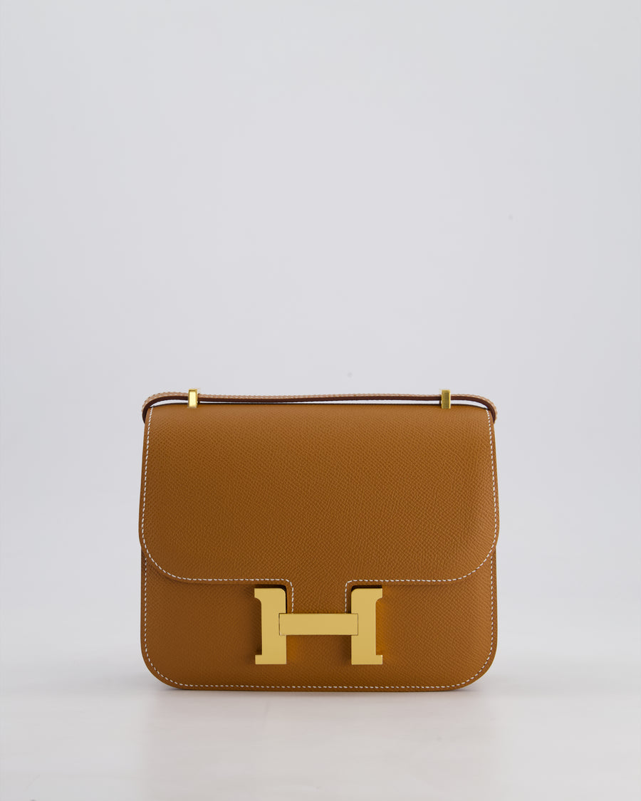 *HOT* Hermès Constance III Mini 18cm Miroir Bag in Gold Epsom Leather with Gold Hardware