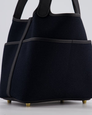 *ULTRA RARE* Hermes Picotin Cargo 18cm Bag in Noir/Noir Toile Canvas with Gold Hardware