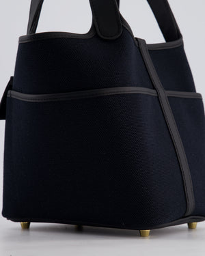*ULTRA RARE* Hermes Picotin Cargo 18cm Bag in Noir/Noir Toile Canvas with Gold Hardware