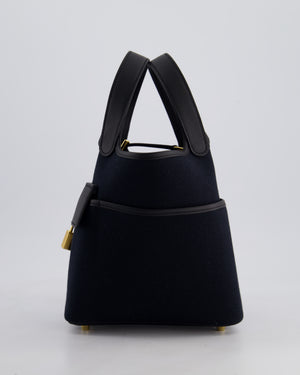 *ULTRA RARE* Hermes Picotin Cargo 18cm Bag in Noir/Noir Toile Canvas with Gold Hardware