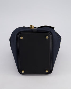 *ULTRA RARE* Hermes Picotin Cargo 18cm Bag in Noir/Noir Toile Canvas with Gold Hardware