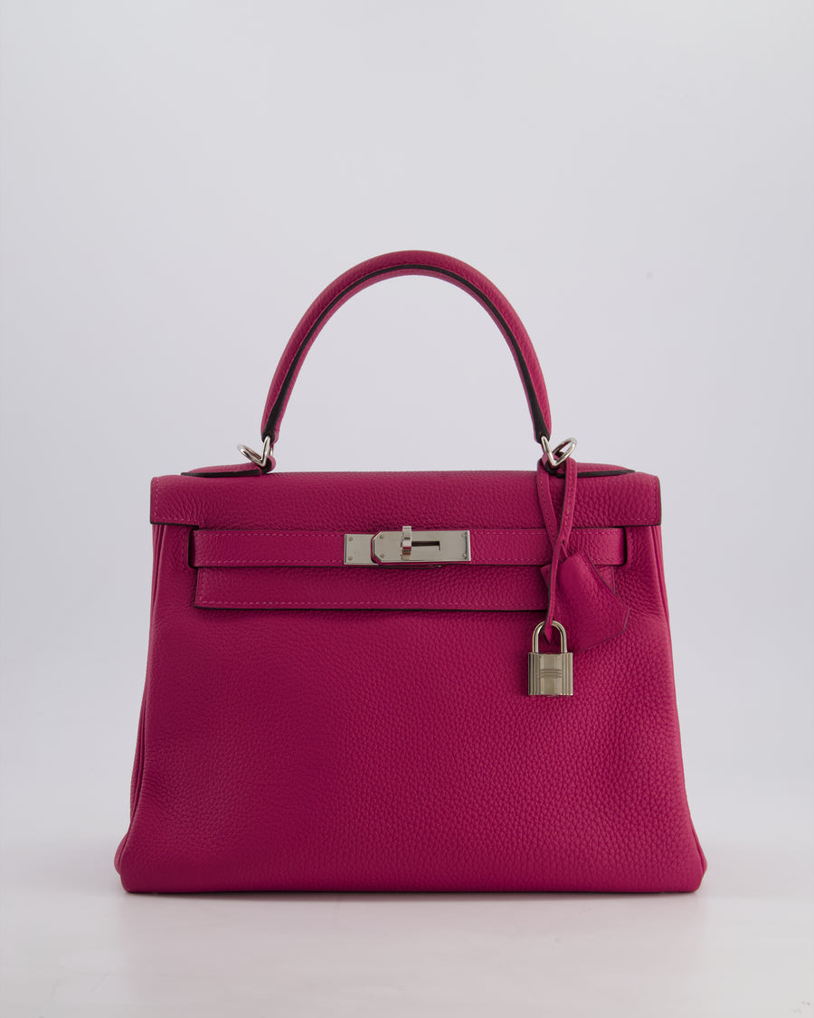 Hermès Kelly Retourne Bag 28cm in Rose Pourpre Togo Leather with Palladium Hardware