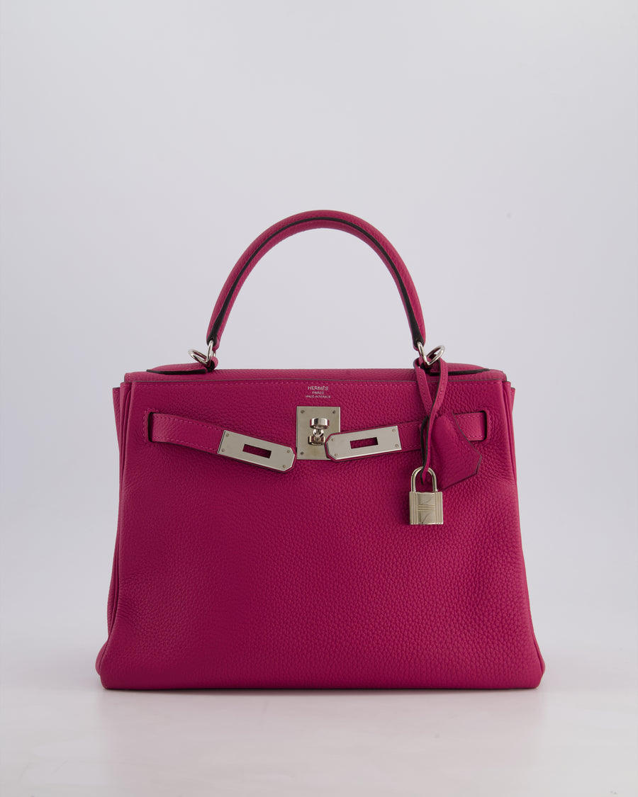 FIRE PRICE* Hermès Kelly 28 Retourne Bag in Rose Pourpre Togo