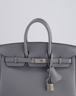 *NEW COLOUR* Hermès Birkin 25cm Retourne Bag in Gris Pantin Togo Leather with Palladium Hardware