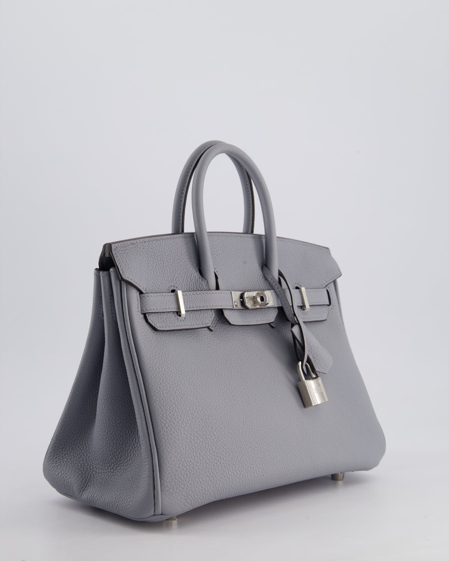 *NEW COLOUR* Hermès Birkin 25cm Retourne Bag in Gris Pantin Togo Leather with Palladium Hardware