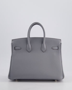 *NEW COLOUR* Hermès Birkin 25cm Retourne Bag in Gris Pantin Togo Leather with Palladium Hardware