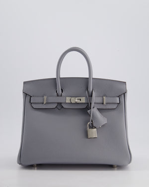 *NEW COLOUR* Hermès Birkin 25cm Retourne Bag in Gris Pantin Togo Leather with Palladium Hardware