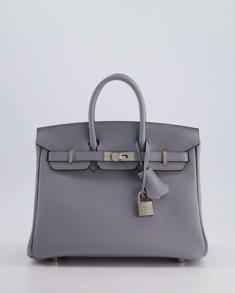 *NEW COLOUR* Hermès Birkin 25cm Retourne Bag in Gris Pantin Togo Leather with Palladium Hardware