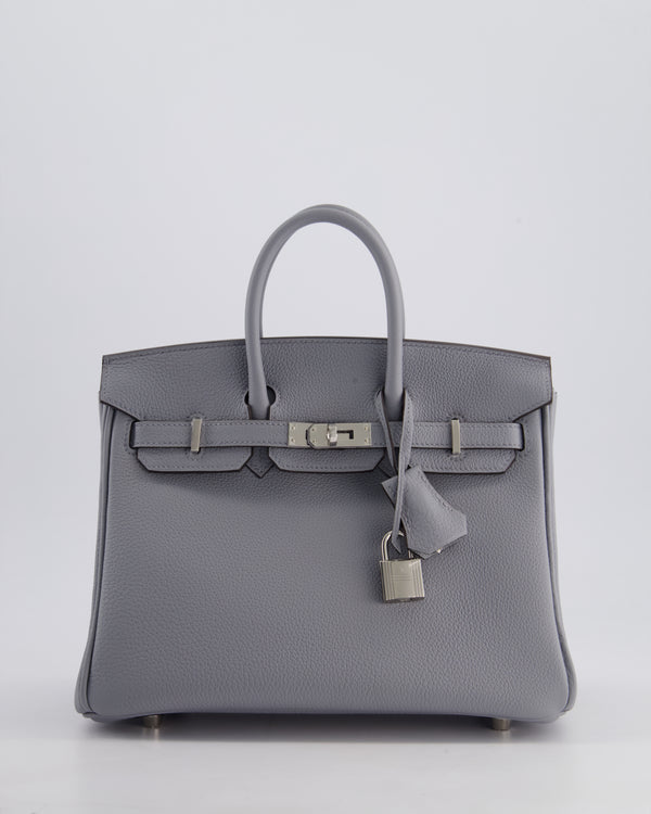 *NEW COLOUR* Hermès Birkin 25cm Retourne Bag in Gris Pantin Togo Leather with Palladium Hardware
