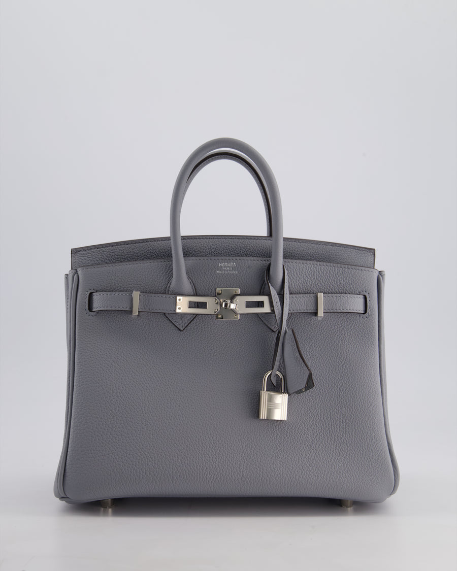 *NEW COLOUR* Hermès Birkin 25cm Retourne Bag in Gris Pantin Togo Leather with Palladium Hardware