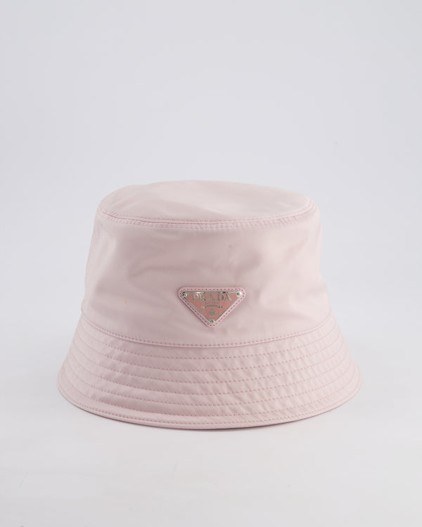 Prada Pink Re-Nylon Bucket Hat with Logo Size L RRP £520