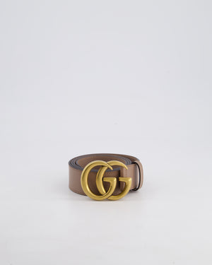 Gucci Taupe GG Logo Marmont Leather Belt Size 70cm