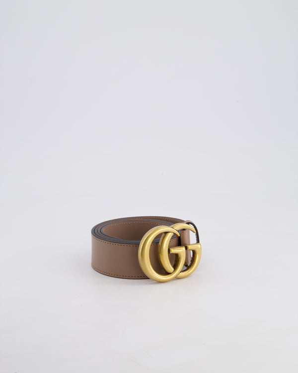 Gucci Taupe GG Logo Marmont Leather Belt Size 70cm