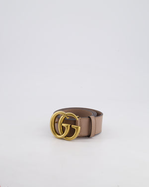 Gucci Taupe GG Logo Marmont Leather Belt Size 70cm