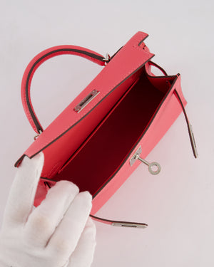 *HOT* Hermes Mini Kelly II 20cm in Rose Lipstick Chevre Mysore Leather with Palladium Hardware