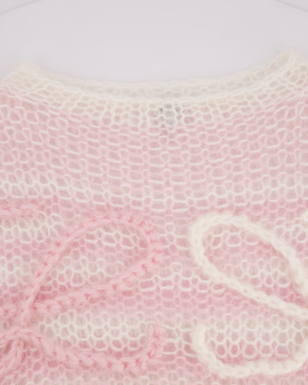 Loewe Pink Anagram Cropped Relaxed-Fit Jumper Size XS (UK 6/8) RRP £1,100