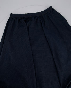 Christian Dior Blue Denim Maxi Skirt with Distressed Hem Detail Size FR 36 (UK 8)