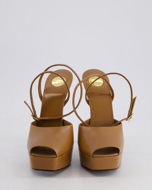Saint Laurent Brown Platform La Scandale 135 Deerskin Heels Size EU 40