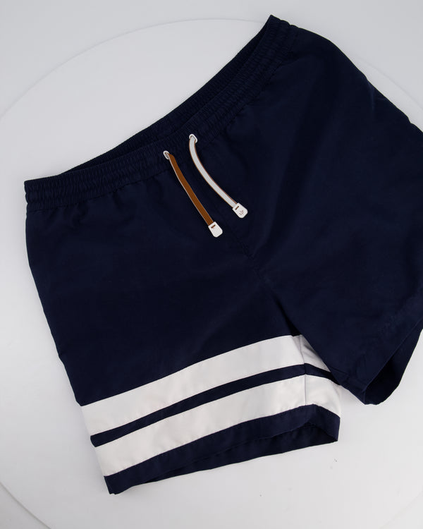 Loro Piana Blue Menswear Striped Swim Shorts Size M