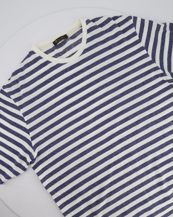 Loro Piana Blue Menswear Striped Short Sleeve T-Shirt Size S (UK 36)
